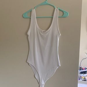 Forever 21 white tank top bodysuit with buttons. size S